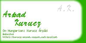 arpad kurucz business card