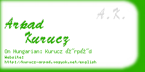 arpad kurucz business card